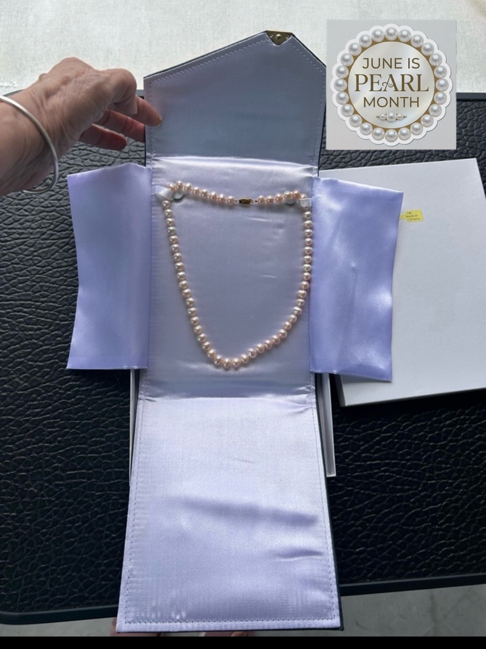 Genuine Freshwater Pearl Necklace 14K Yellow Gold Clasp - Hand Knotted 18"